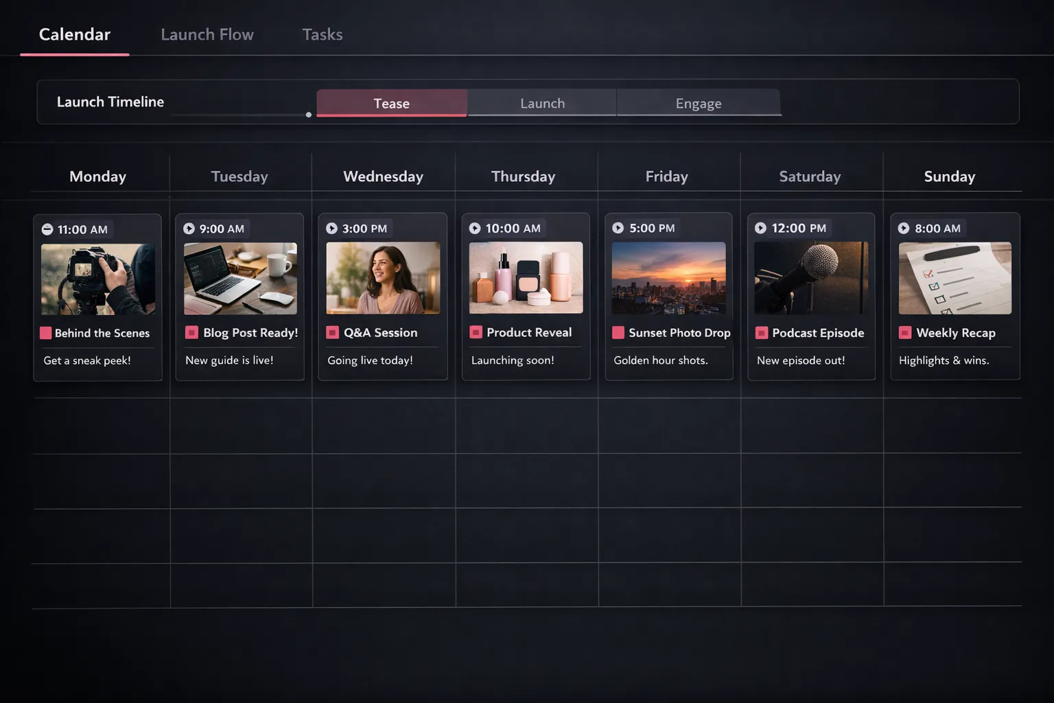 Creator Kit 7 day launch calendar preview